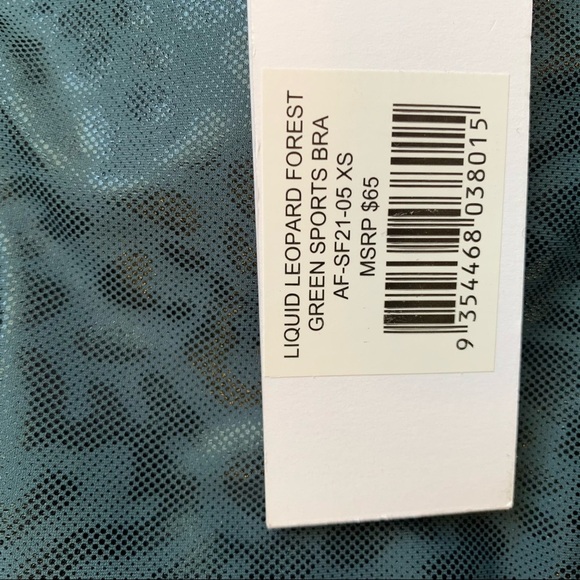 NWT Anthropologie All Fenix Liquid Leopard Forest Green High-Impact Sports Bra - Picture 3 of 5